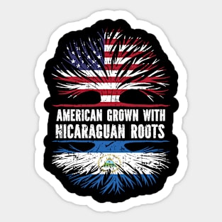 American Grown with Nicaraguan Roots USA Flag Sticker